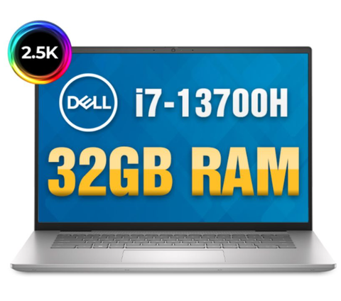 Máy tính xách tay Dell Inspiron 16 Plus 7630 ( Intel Core i7-13700H/ RAM 32GB/ 1TB SSD/ Intel Iris Xe Graphics /16.0 inch QHD / Win 11/ Bạc_NK)