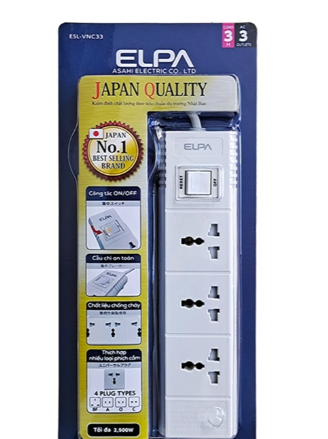 Ổ cắm điện ELPA ESL-VNC33 3 ổ điện, 1 công tắc, 3m
