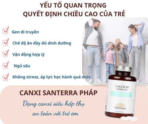 Calcium Complexe Santerra Pháp hữu cơ 120 viên