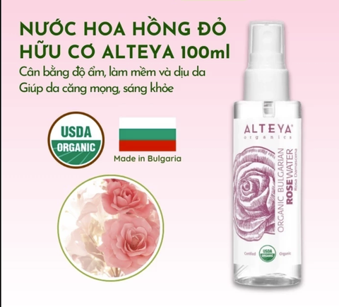 Nước hoa hồng đỏ hữu cơ Hữu Cơ Alteya Organics 100ml