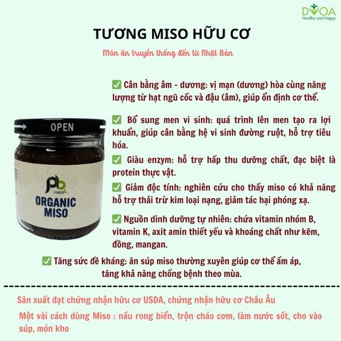 TƯƠNG MISO HỮU CƠ PB Farm 200g
