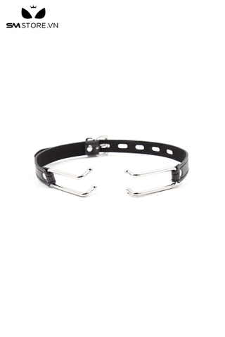 SMT234 - Dụng cụ mở miệng ring gag da PU và kim loại dài 37cm