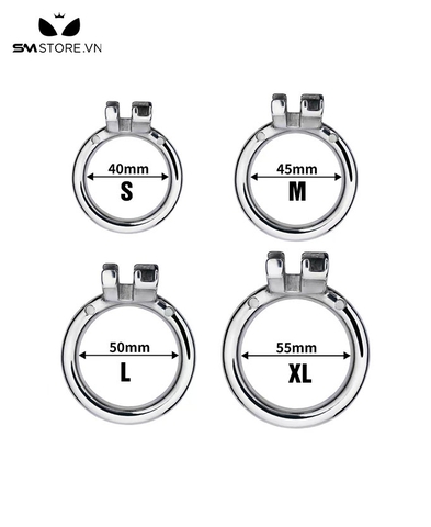 SMG044 - Phụ kiện vòng thẳng khóa dương vật bằng inox có 4 kích cỡ