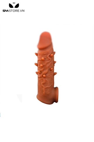 SMT740 - Bao cao su đôn dên đầu trơn có gân gai giữa dài 15.8cm