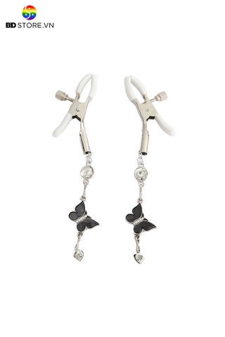 BDT732 - Kẹp ti kim loại hình bướm và hạt pha lê có nấc chỉnh dài 12cm