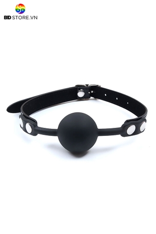 BDT022 - Ball gag silicon bóng bịt miệng trơn với dây da điều chỉnh