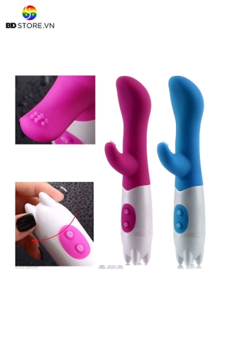 BDT1701 - Máy rung 2 đầu thiết kế dương vật và lưỡi liếm giả dài 17.5cm
