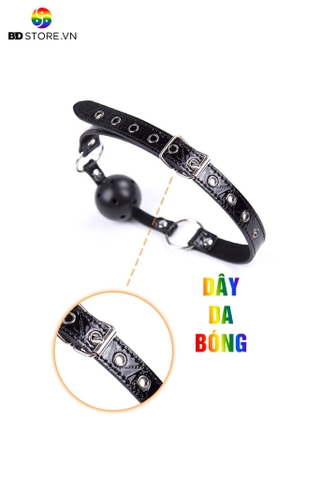 SMT027 - ball gag nhét miệng có lỗ thiết kế dây da bóng