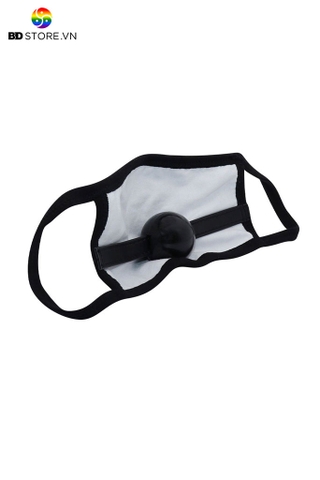 BDT1015 - Ball gag trơn silicon có khẩu trang bịt miệng đường kính 4.2cm