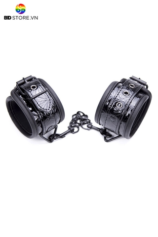BDT069 - Còng tay tình yêu chất liệu da bóng có xích nối liền dài 32cm