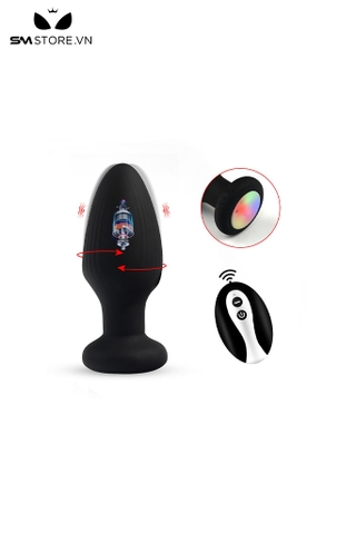 SMT974 - Butt plug rung ngoáy đèn 7 màu điều khiển từ xa