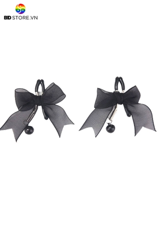 BDT319 - Kẹp ti nơ voan gắn chuông với đầu kẹp bọc cao su dài 20cm