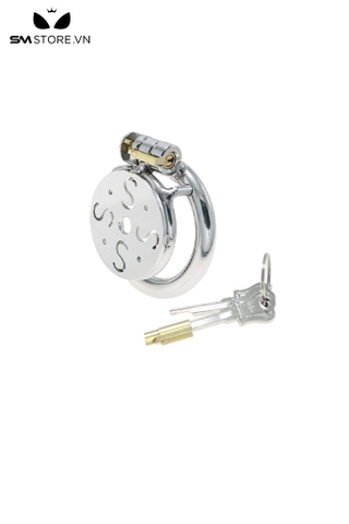 SMT876 - Khóa dương vật thép không gỉ thiết kế rỗng thoáng khí có ống dẫn