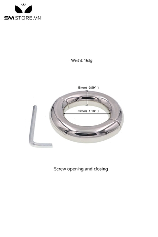 SMT562 - Vòng đeo dương vật inox 3 size thiết kế có vít mở đóng