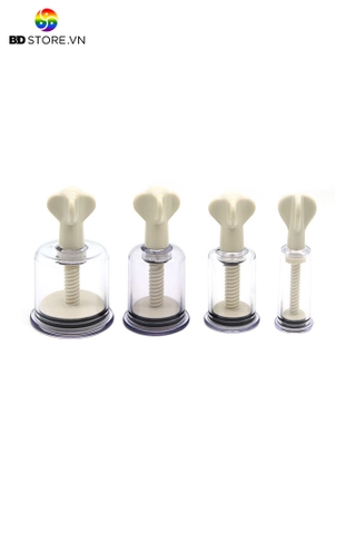 BDT688 - Set 2 chiếc hút núm vú với ống trong suốt bơm tay có 4 size