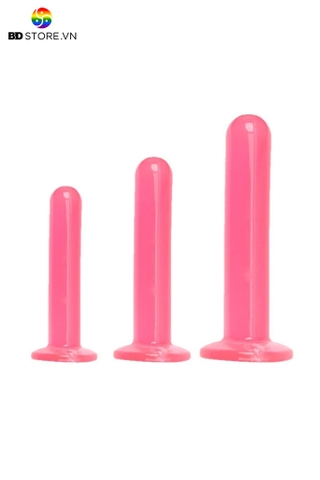 BDT2423 - Dương vật giả silicon bề mặt trơn có thể bẻ cong kèm 3 size