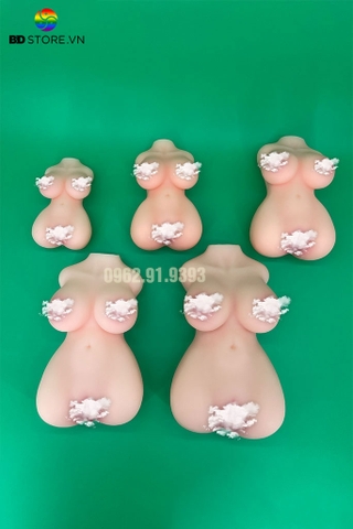 BDT442 - Búp bê tình yêu silicon có 2 lỗ âm đạo và hậu môn kèm 5 size