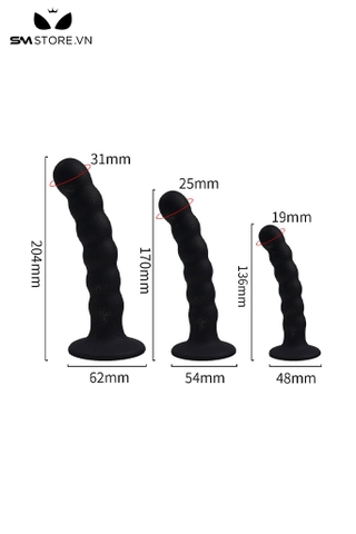 SMT119 - Đồ chơi hậu môn silicon với thiết kế dài 21cm màu đen