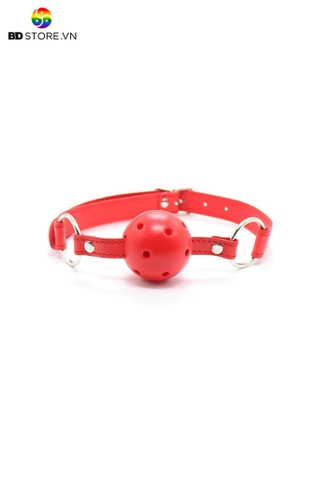 BDT208 - Ball gag với bóng nhựa có lỗ và dây đeo cài quai điều chỉnh