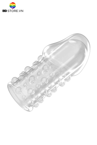 BDT1449 - Bao cao su đôn dên trong suốt có bi nổi  dài 6.5cm