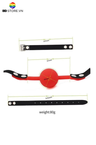 BDT022 - Ball gag silicon bóng bịt miệng trơn với dây da điều chỉnh