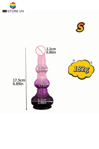 BDT3359 - Dương vật giả hít tường phân đoạn và gân nổi quanh có 3 size