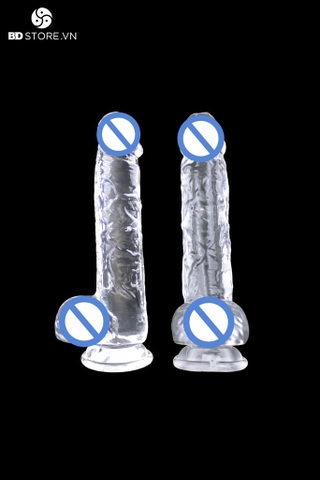 BDT404 - Dương vật giả mini trong suốt đế hít tường dài 15cm