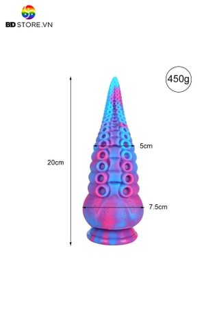 BDT138 - Dương vật giả silicon đa màu sắc có xúc tu dài 20cm