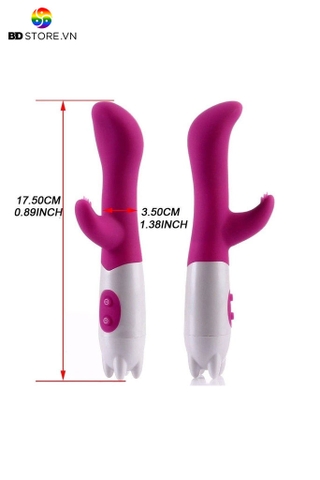 BDT1701 - Máy rung 2 đầu thiết kế dương vật và lưỡi liếm giả dài 17.5cm
