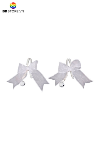 BDT319 - Kẹp ti nơ voan gắn chuông với đầu kẹp bọc cao su dài 20cm