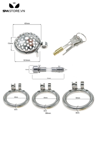 SMT877 - Khóa dương vật kim loại có lỗ thông hơi dạng lỗ lồi