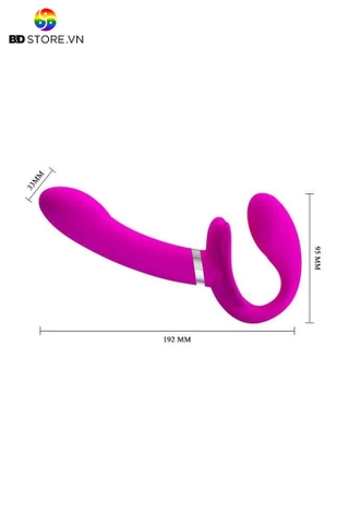 BDT986 - Dương vật giả 2 đầu Pretty Love dành cho les có 12 tần số