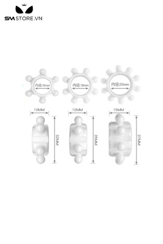 SMT454 - Bộ 3 vòng đeo dương vật gai đặc chất liệu silicon dẻo dai