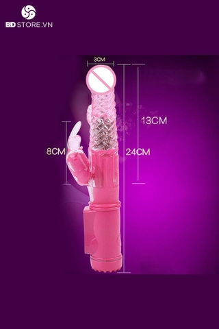 BDT291 - Máy rung dương vật giả silicon có 2 nhánh kèm 12 chế độ