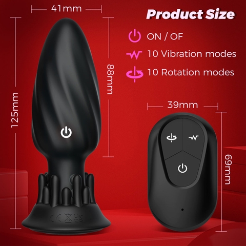 SMT1659 - Máy rung hậu môn silicon xoay 360 độ dùng sạc chống nước