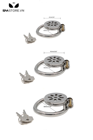 SMT860 - Khóa dương vật nắp dẹt hình hoa 4 size lựa chọn