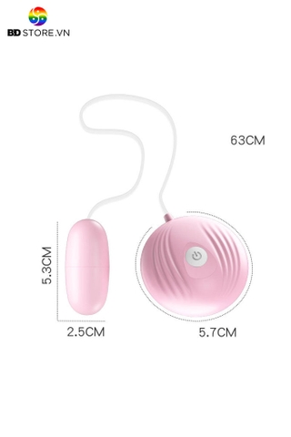 BDT097 - Trứng rung giá rẻ có dây điều khiển bằng vỏ sò dài 5.3cm