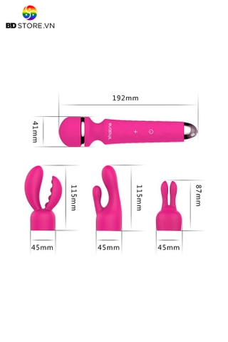 BDT111 - Chày rung silicon có đầu thay thế dài 19cm sạc điện và sưởi ấm