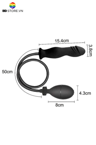 BDT1114 - Anal pump silicon với phích cắm hình dương vật dài 15.4cm
