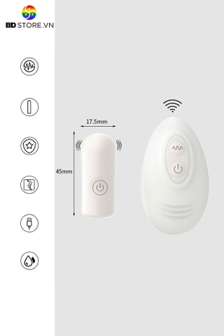 BDT1135 - Trứng rung mini điều khiển từ xa dài 45mm sạc điện