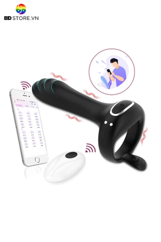 BDT1201 - Vòng đeo dương vật kèm máy rung hậu môn điều khiển xa