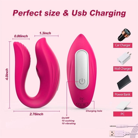 BDT1232 - Trứng rung 2 đầu điều khiển từ xa có chế độ hút dài 24.5cm