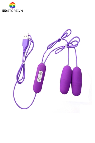 BDT1302 - Trứng rung 2 đầu có dây sạc trực tiếp kèm 12 chế độ