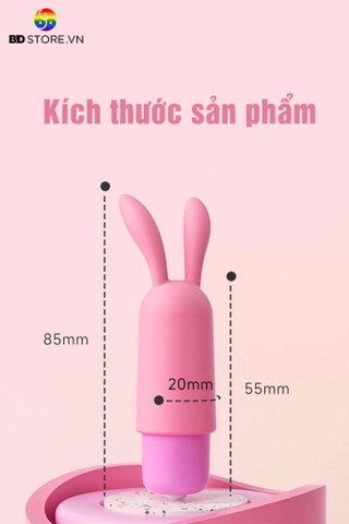 BDT1313 - Trứng rung mini ngụy trang con thỏ hồng silicon dài 85mm