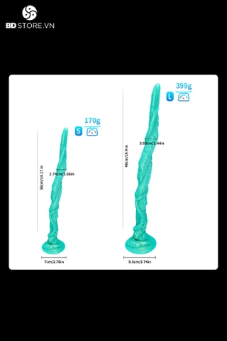 BDT1328 - Long anal silicon siêu dài thiết kế xoắn ốc và đế dính tường