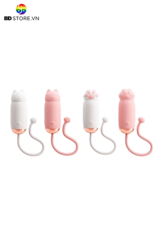 BDT1386 - Trứng rung tình yêu mini hình con mèo và chân mèo sạc điện