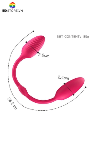 BDT1387 - Trứng rung hai đầu không dây điều khiển từ xa silicon mềm