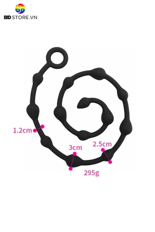 BDT141 - Anal beads silicon với chuỗi hạt có thể bẻ cong dài 111.5cm