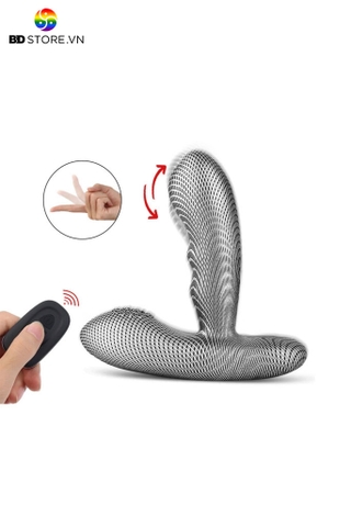 BDT1507 - Sex anal plug thiết kế dáng cong đế chữ T có 16 tần số rung