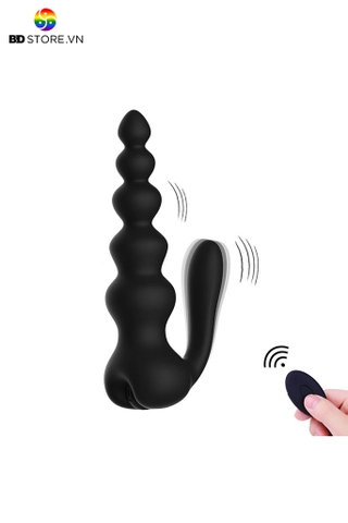 BDT1565 - Anal beads silicon điều khiển từ xa có 10 tần số dài 16cm